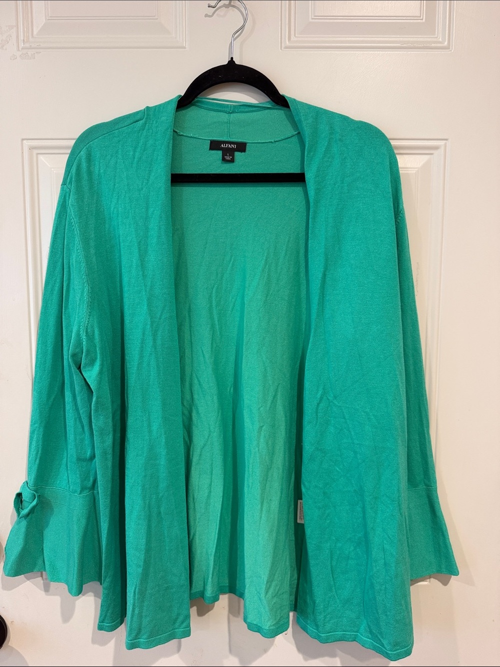 Alfani Open-Front Teal Green Women's Cardigan